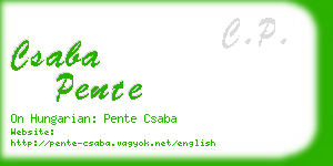 csaba pente business card